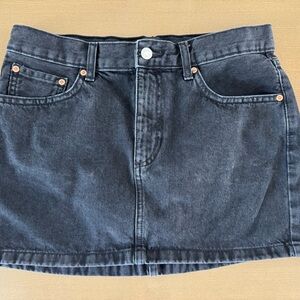 MNG Denim Chic Charcoal Mini Skirt Size Medium